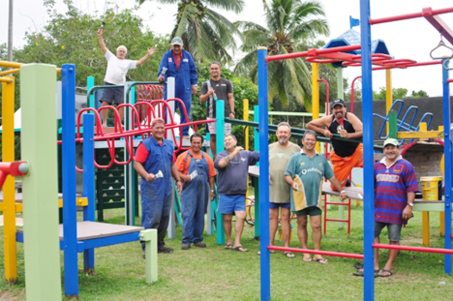 Papas brighten up playground